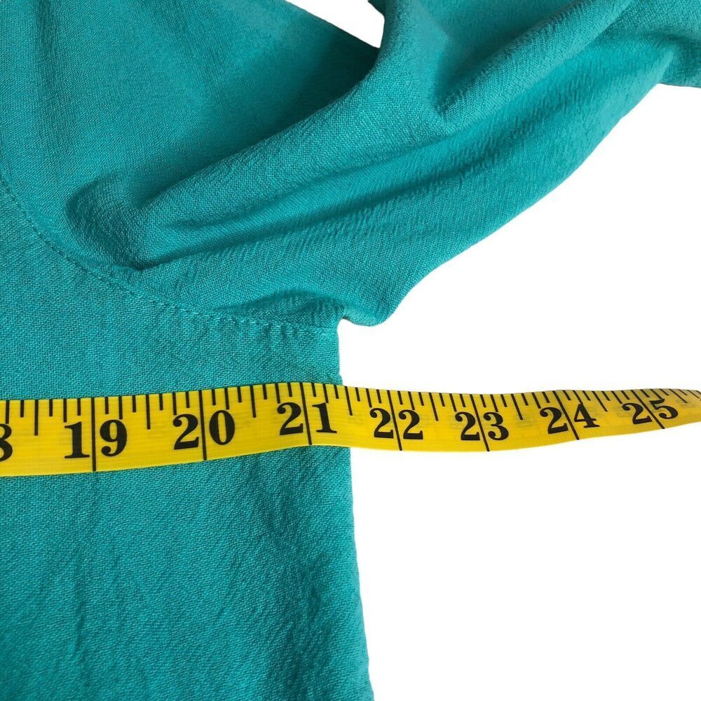 CMC Color Me Cotton Top Womens M Aqua Tunic Asymmetric Oversized Lagenlook NWT - Picture 13 of 15